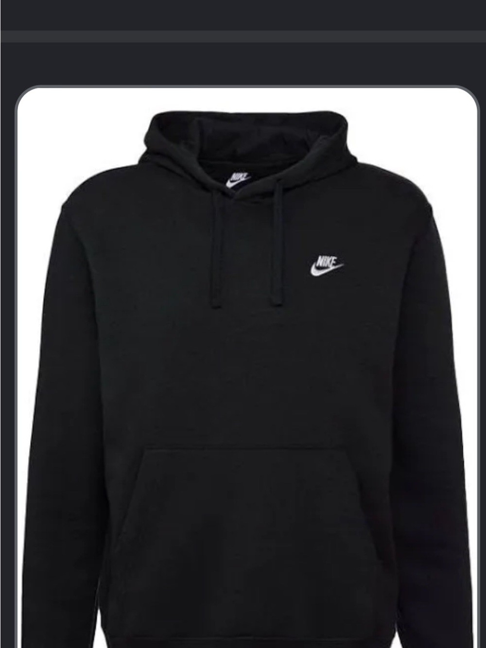 Nike Black Pullover Hoodie with White Swoosh